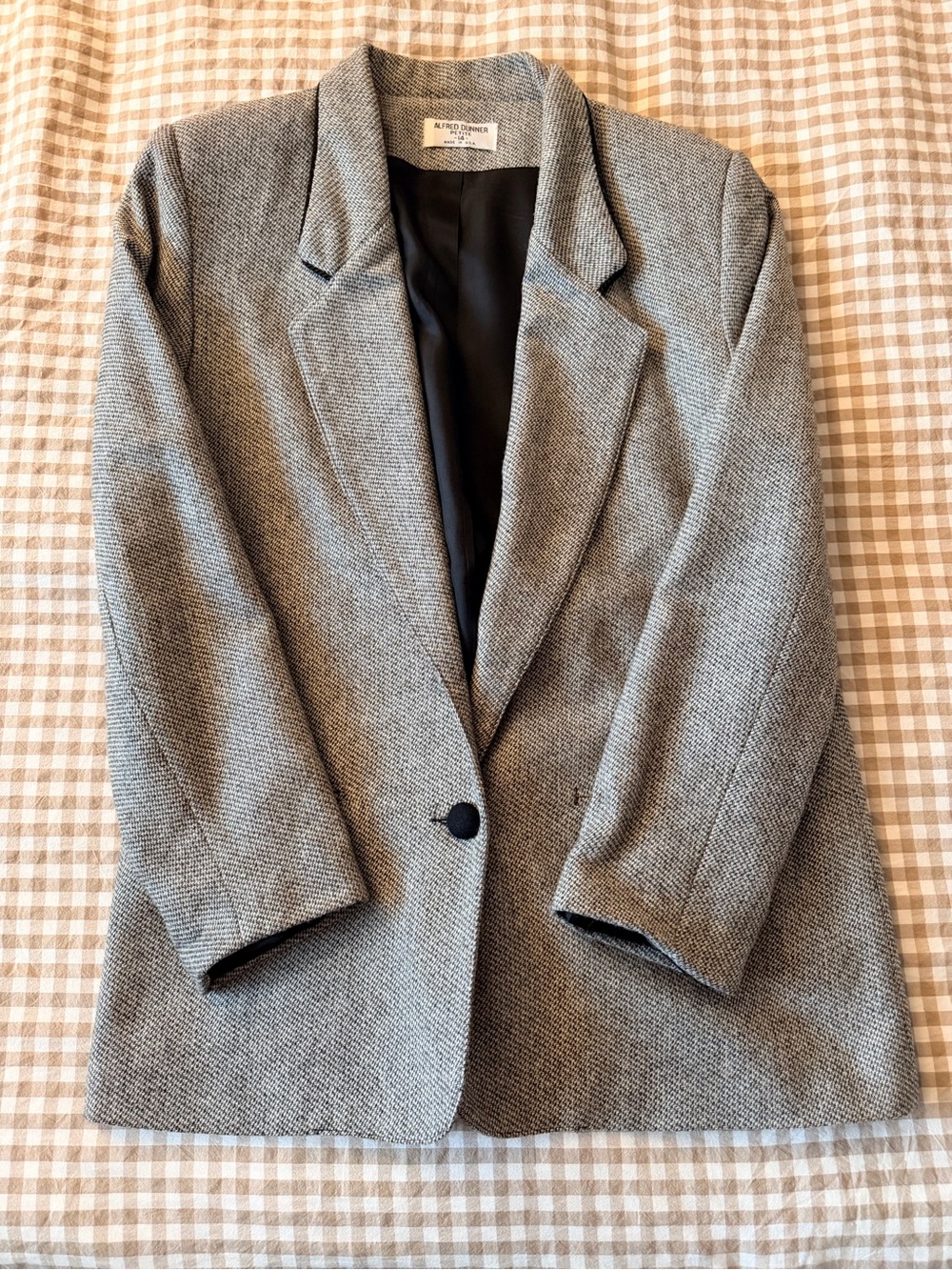 Alfred Dunner Light Grey Herringbone Blazer